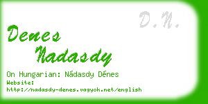 denes nadasdy business card