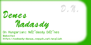 denes nadasdy business card